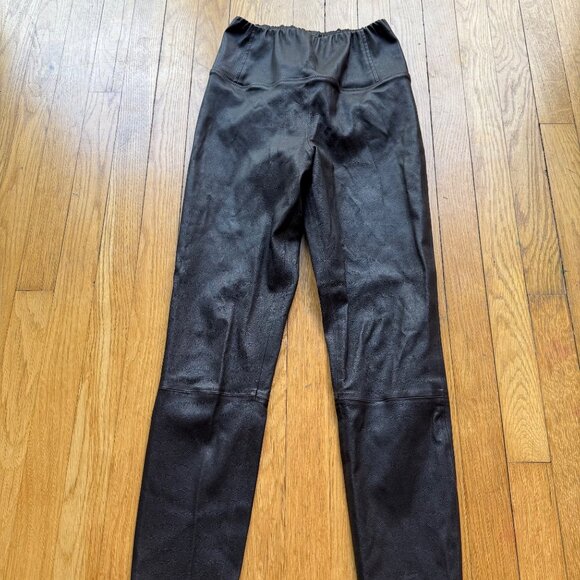 AllSaints Size 6 Bitter Brown Cora Leather Stretch Skinny Fit Ankle Leggings - Picture 4 of 16